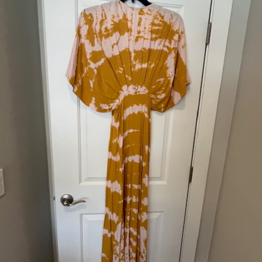 Young Fabulous & Broke Mustard and Blush Tie-Dye High-Low Maxi Dress - Picture 6 of 8